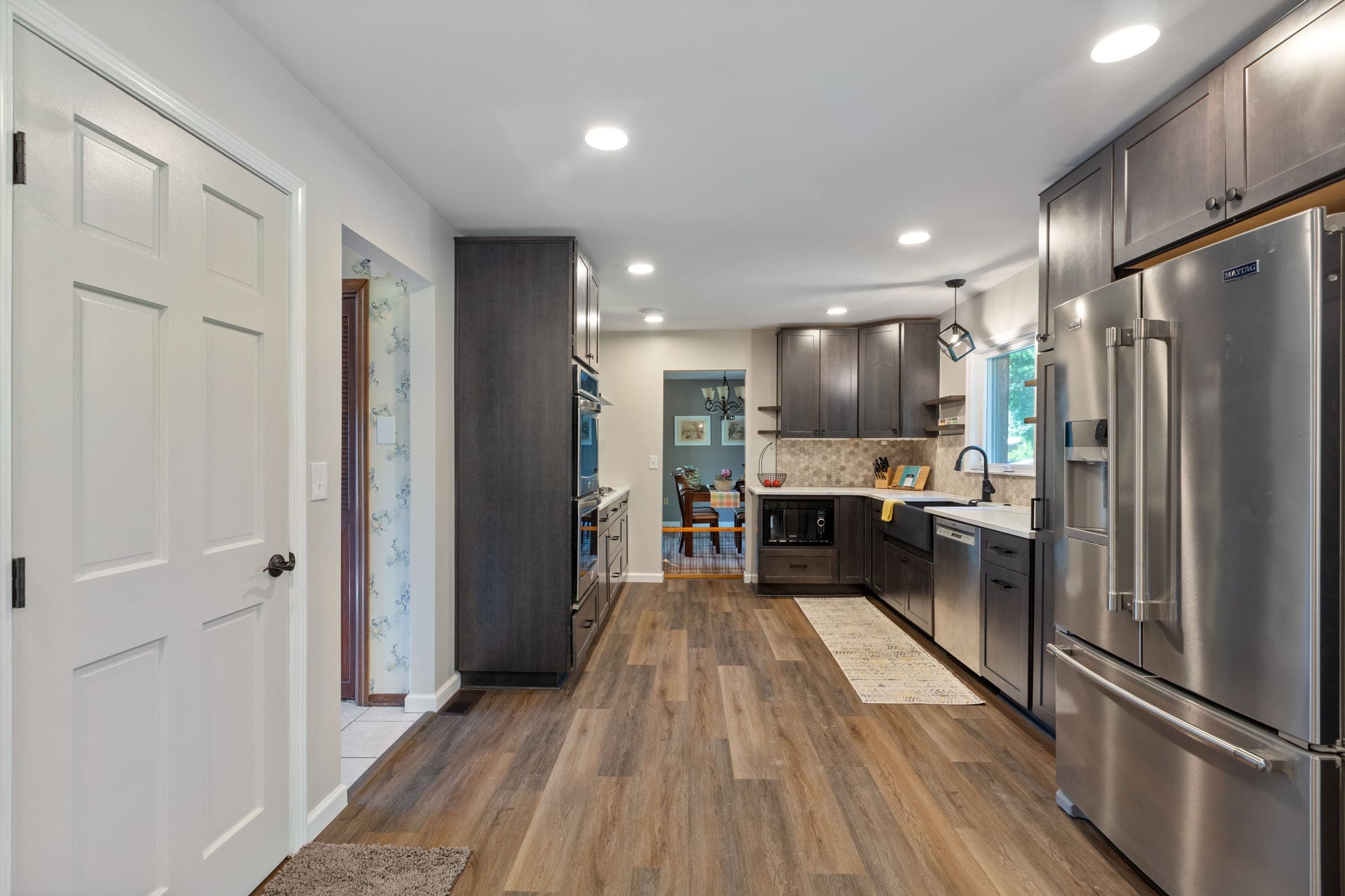 Renovated kitchen with custom cabinetry on Fox Terrier Drive in Bethel Park, PA, built by Integrated Contracting & Renovations